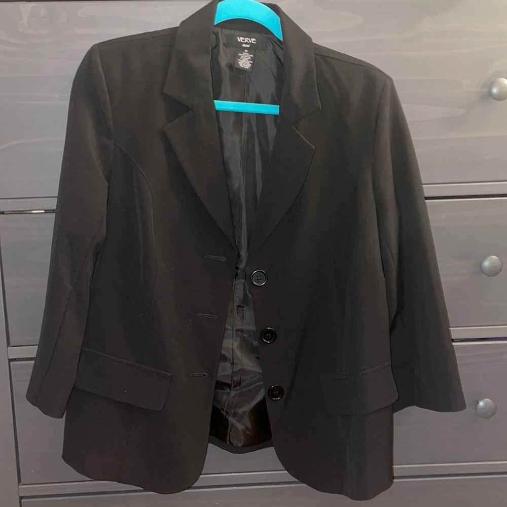 Black 3/4 length sleeve Blazer Size 12